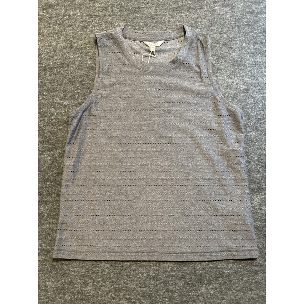 Splendid Tank Top Womens XS Gray New Pointelle Knit Sleeveless